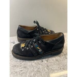 Kandahar Made in Switzerland Black Suede Leather Chunky Boots Size 39.5 / 9.5 JL